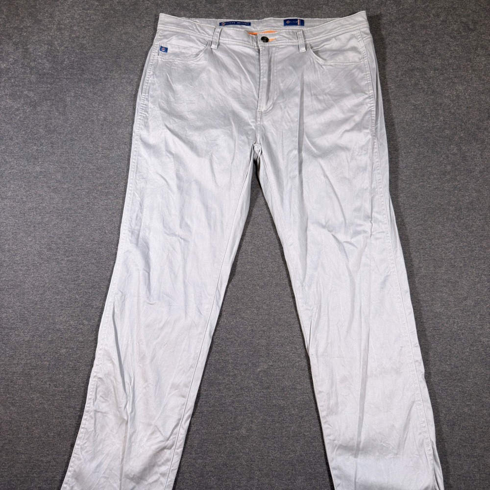 Stitch‎ Golf Pants Mens 36x30 Grey Chino Luxury Tencel Cotton Stretch Golfing